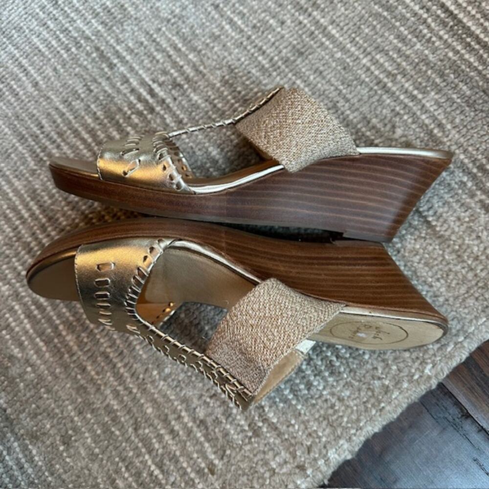 Jack Rogers Womens Nora Wedge Sandal Metallic Gold Size: 10M - Picture 6 of 12